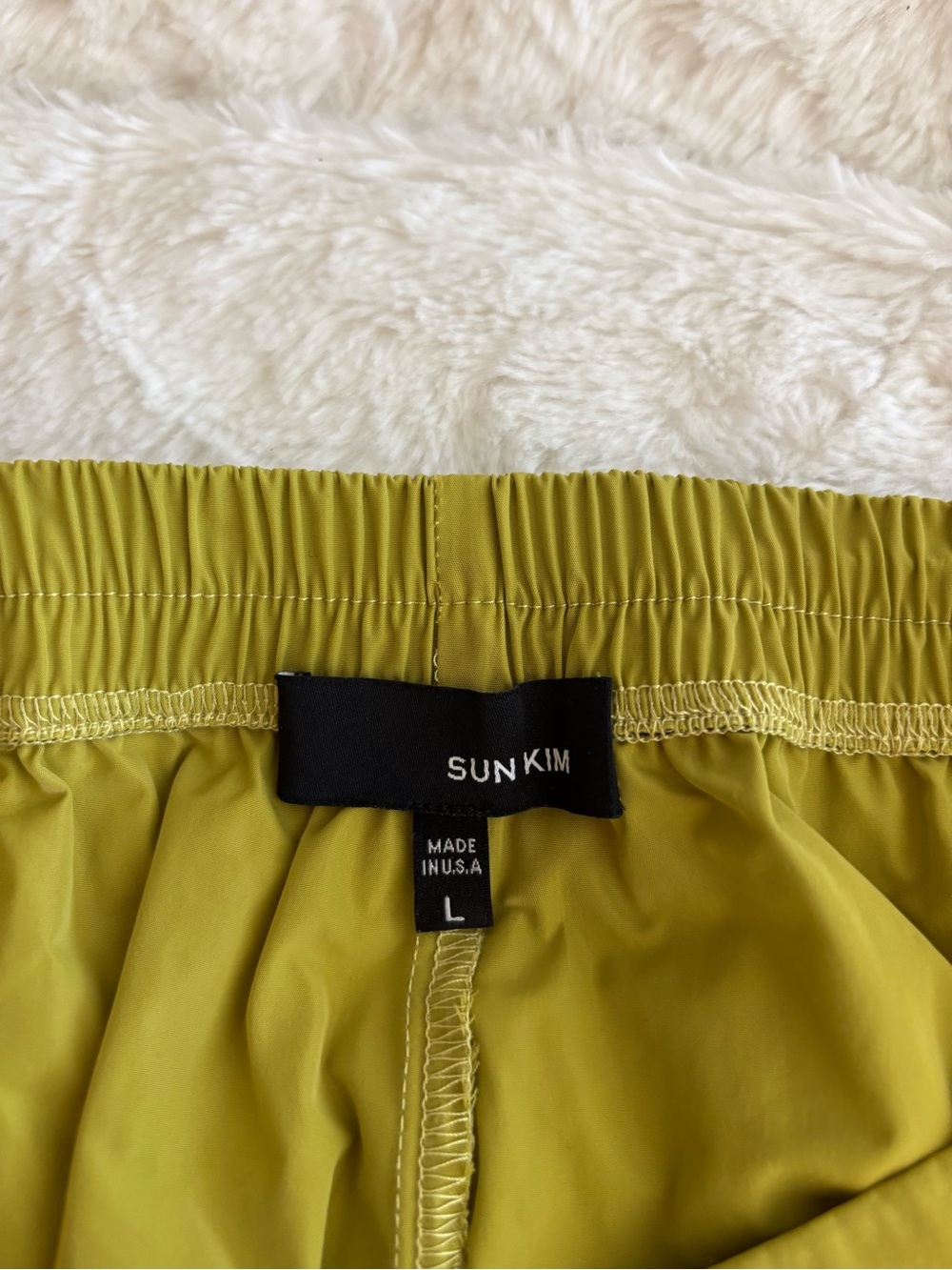 Sun Kim Parachute Pants Size Large Chartreuse Artsy Lagenlook Travel Packable - Picture 8 of 10